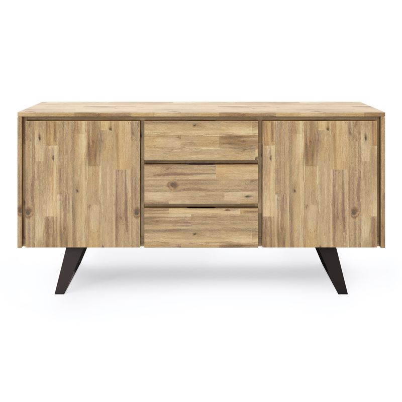 WYNDENHALL Mitchell SOLID ACACIA WOOD and Metal 60 inch Wide Rectangle Modern Industrial Sideboard Buffet - 60'' x 17'' x 30 -...