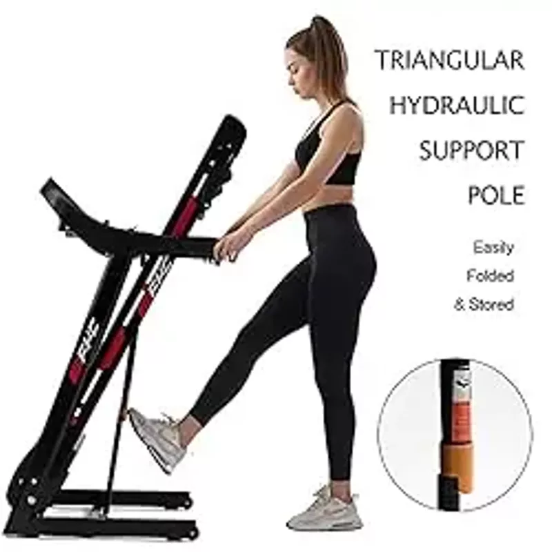 Lifeand FYC Folding Treadmill for Home - 330 LBS Weight Capacity Running Machine with Incline/Bluetooth, 3.5HP 16KM/H Max Speed Foldable Electric Treadmill Easily Assembly, Black