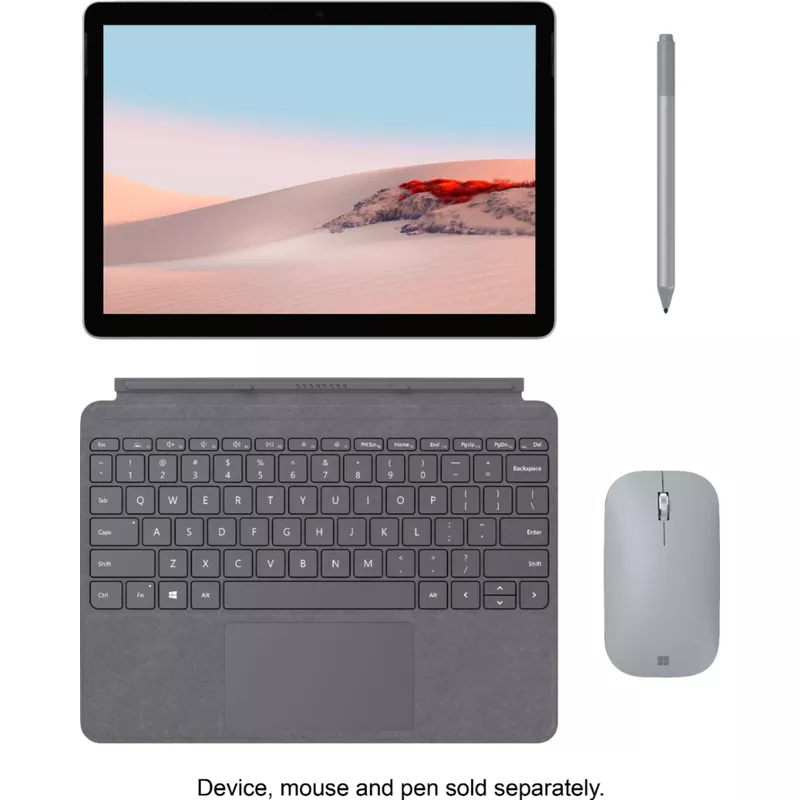 Microsoft - Surface Go Signature Type Cover for Surface Go, Go 2, and Go 3 - Platinum Alcantara Material