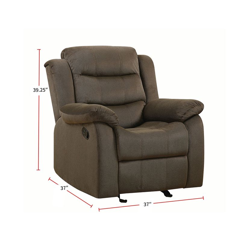 Fabric Upholstered Reclining Recliner in Olive Brown - Oliver Brown