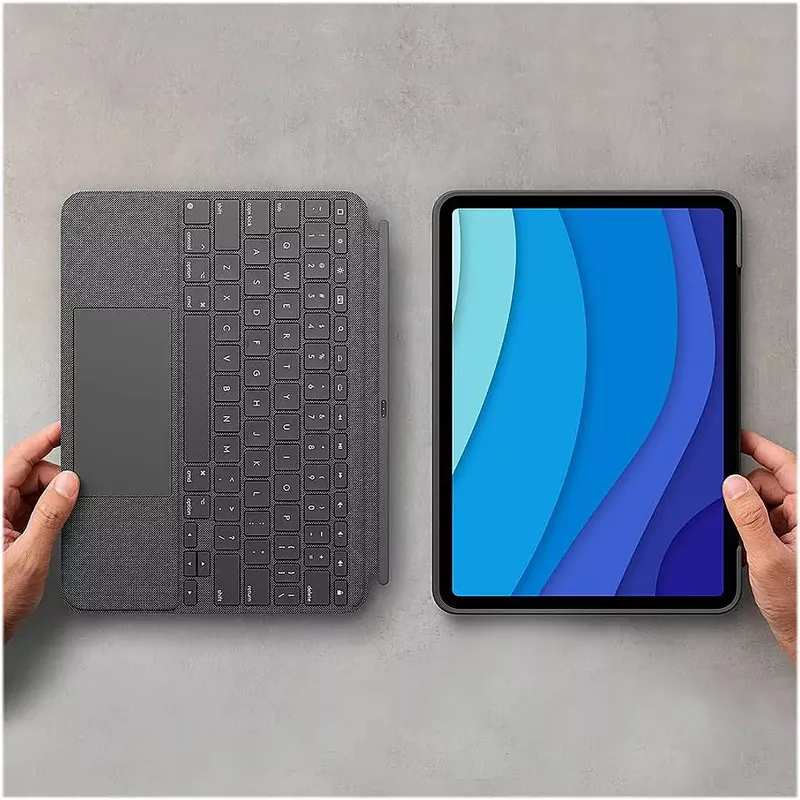 Logitech - Combo Touch iPad Pro Keyboard Folio for Apple iPad Pro 11" (1st, 2nd, 3rd & 4th Gen) with Detachable Backlit Keyboard - Oxford Gray