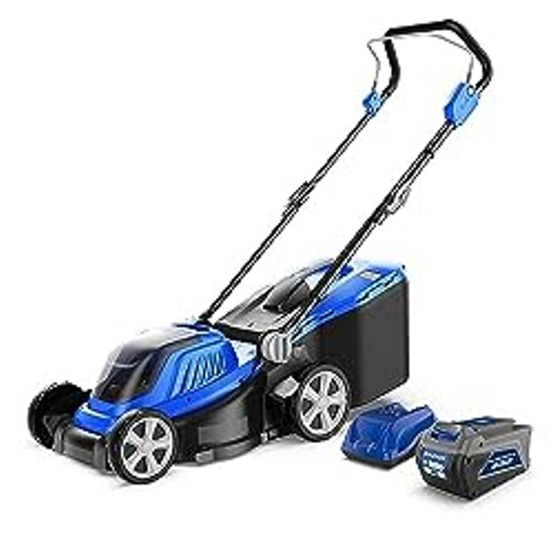 WILD BADGER POWER Lawn Mower 40V Brushless 18" Cordless, 5 Cutting Height Adjustments Electric Lawn Mower, Quickly Folding Within 5s,...