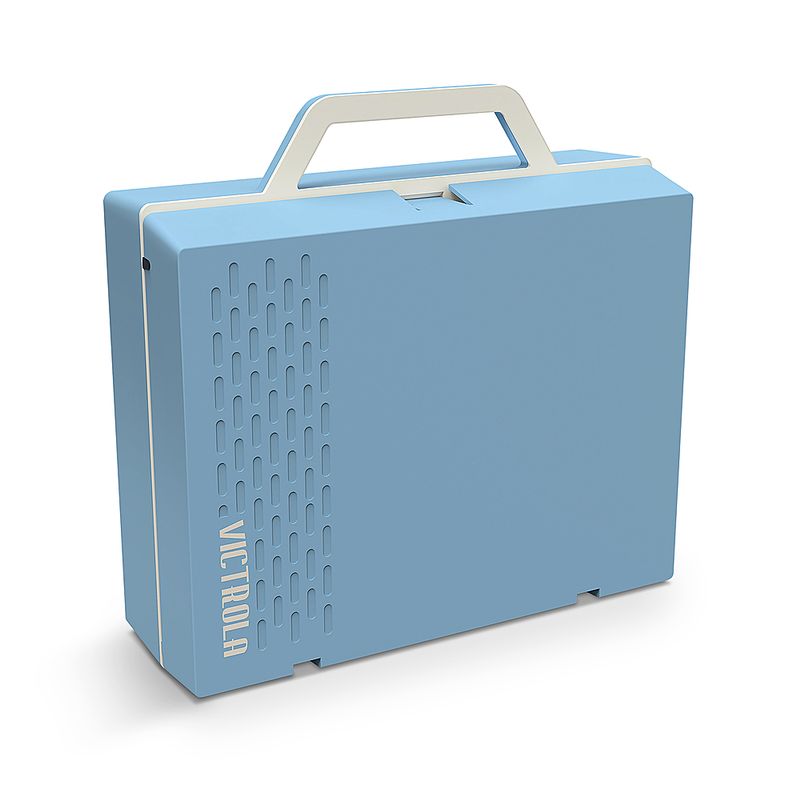 Alt View Zoom 12. Victrola - Re-Spin Sustainable Bluetooth Suitcase Record Player - Light Blue
