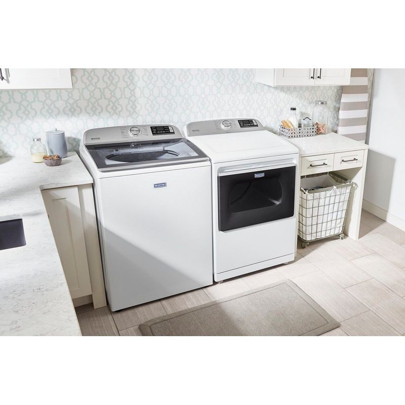 Alt View Zoom 21. Maytag - 7.4 Cu. Ft. Smart Electric Dryer with Steam and Extra Power Button - White