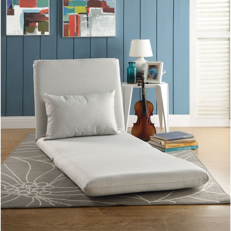 Loungie Relaxie Linen 5-position Adjustable Flip Chair/Sleeper/Dorm - Black
