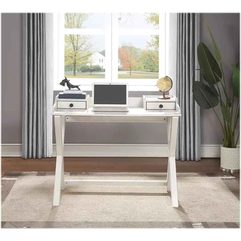 OSP Home Furnishings - Barton Birch Veneer 2-Drawer Writing Desk - White Wash