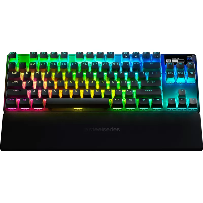 SteelSeries - Apex Pro 2023 TKL Wireless Mechanical OmniPoint 2.0 Adjustable Actuation Switch Gaming Keyboard with RGB Backlighting - Black