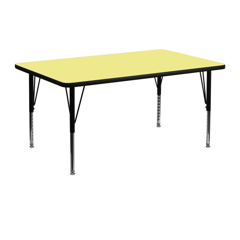 24''W x 48''L Thermal Laminate Activity Table - Adjustable Short Legs - Gray