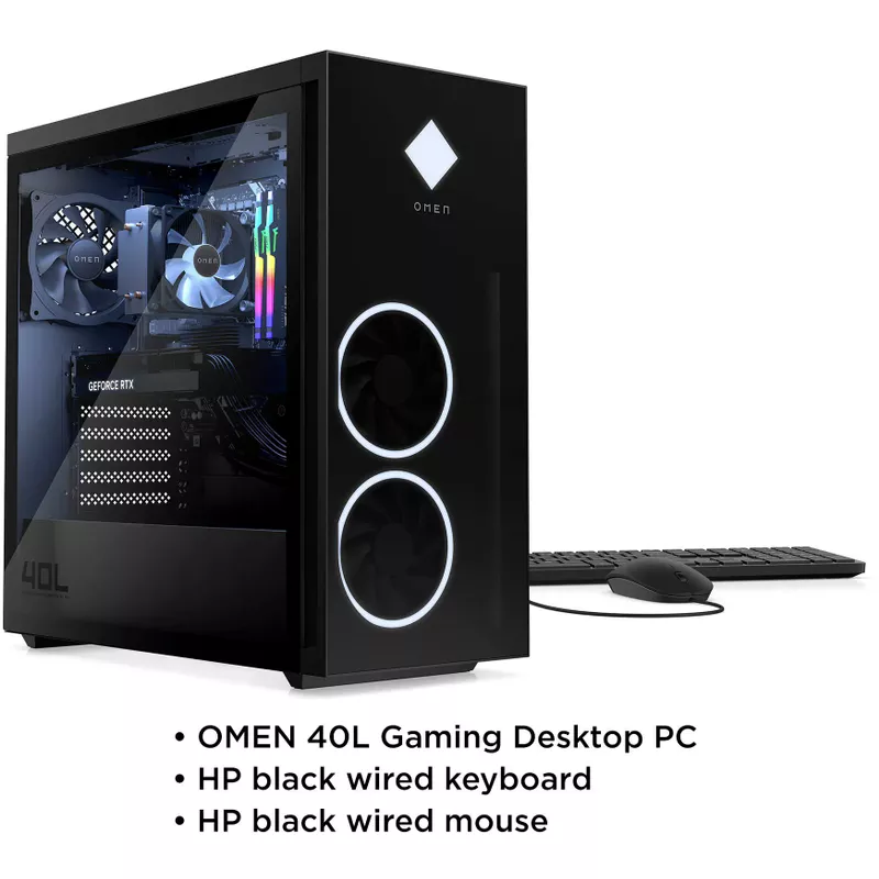 HP OMEN - 40L Gaming Desktop - AMD Ryzen 7 7700 - 16GB DDR5 Memory - NVIDIA GeForce RTX 4060 Ti - 1TB SSD - Black
