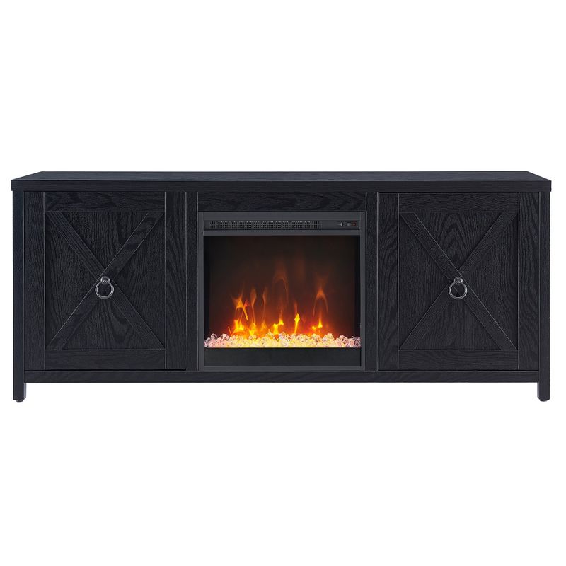 Granger 58" TV Stand with Crystal Fireplace Insert - Alder Brown