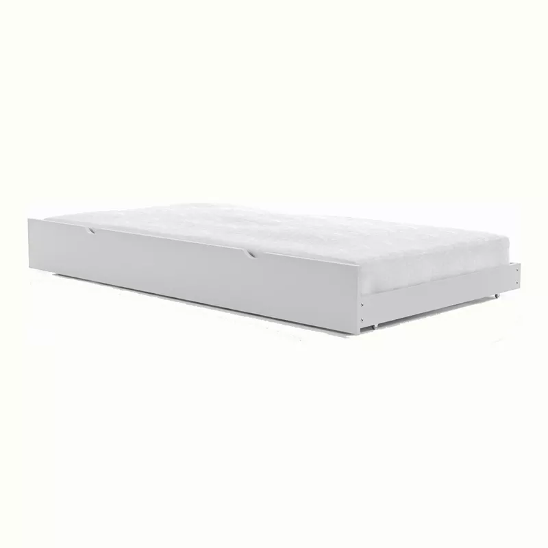 Transitional Solid Wood Antique White Twin Trundle in Antique White