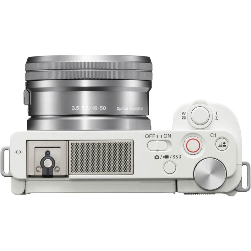 Top Zoom. Sony - Alpha ZV-E10 Kit Mirrorless Vlog Camera with 16-50mm Lens - White