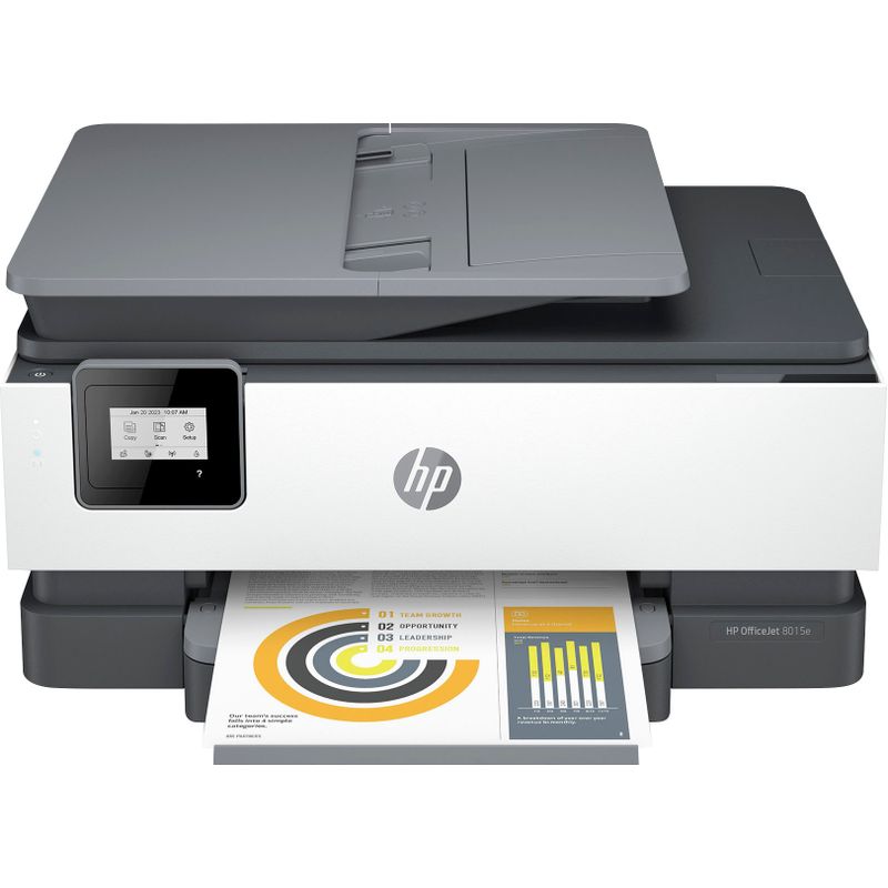 Alt View Zoom 16. HP - OfficeJet 8015e Wireless All-In-One Inkjet Printer with 6 months of Instant Ink Included with HP+ - White