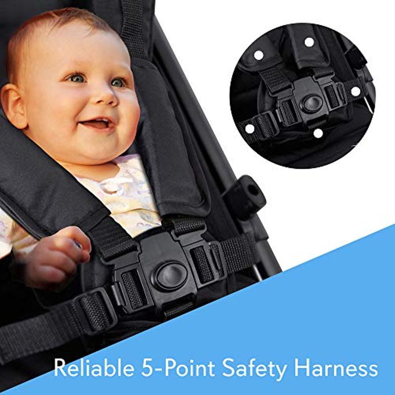 Upgraded Portable Lightweight Travel Stroller - Easy 1 Hand Foldable Compact Stroller, Adjustable Reclining Seat, World's Smallest...