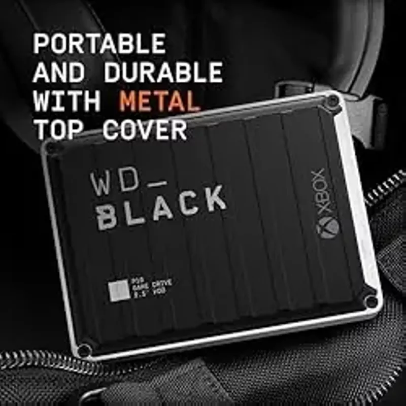 WD - BLACK P10 Game Drive for Xbox 5TB External USB 3.2 Gen 1 Portable Hard Drive - Black With White Trim