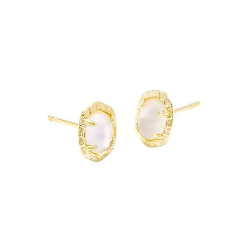 Kendra Scott Daphne Stud Earrings (Gold/Ivory Mother of Pearl)