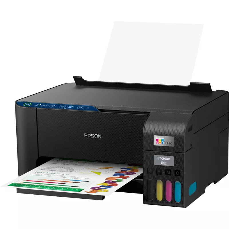 Epson - EcoTank ET-2400 Wireless Color All-in-One Cartridge-Free Supertank Printer with Scan and Copy - Black