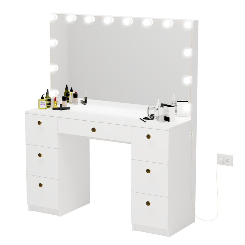 Rent to own Boahaus Freya White 7drawer Vanity Dressing Table with