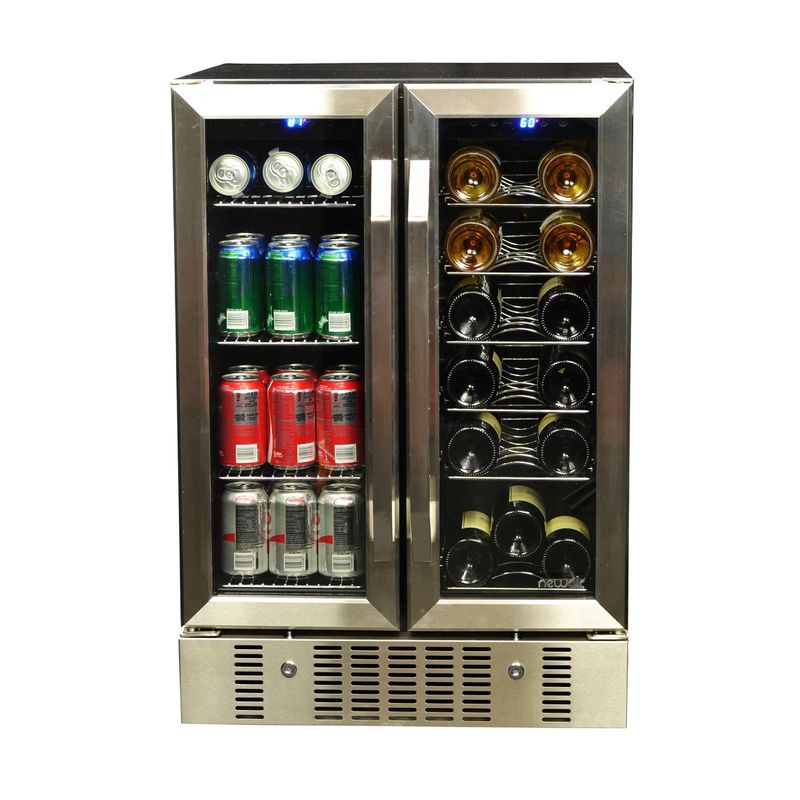 NewAir 18 Bottle/ 52 Can, Dual Zone Wine and Beverage Cooler - Front-Venting