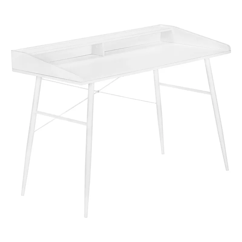 Computer Desk/ Home Office/ Laptop/ Storage Shelves/ 48"L/ Work/ Metal/ Laminate/ White/ Contemporary/ Modern