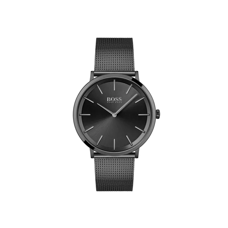 Hugo Boss - Mens Skyliner Black Ion-Plated Stainless Steel Mesh Watch Black Dial