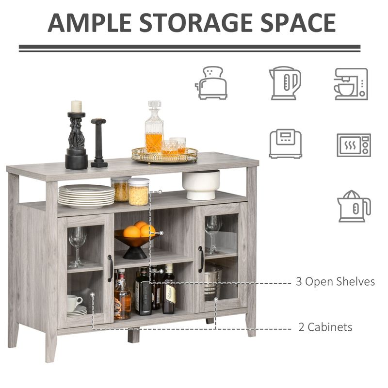 HOMCOM Rustic Sideboard Storage Cabinet - White