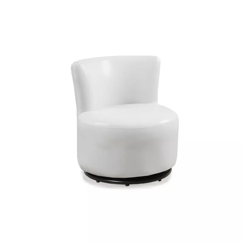 Juvenile Chair/ Accent/ Kids/ Swivel/ Upholstered/ Pu Leather Look/ White/ Contemporary/ Modern