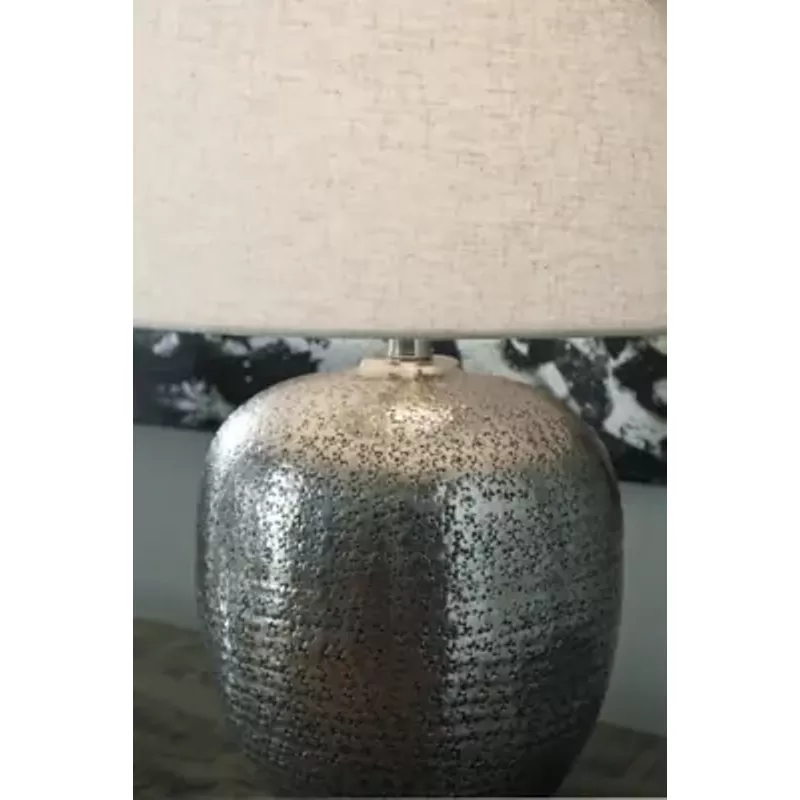 Antique Silver Finish Magalie Metal Table Lamp (1/CN)