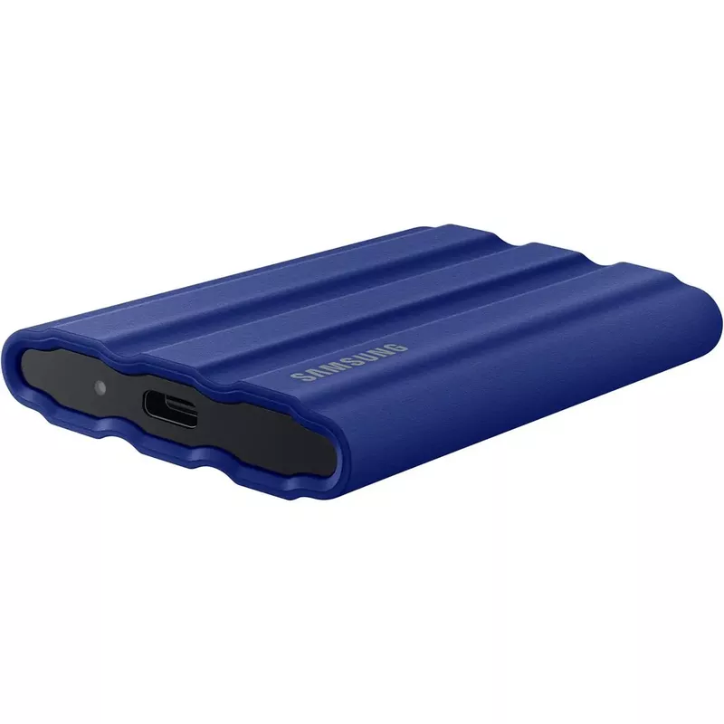Samsung T7 Shield 1TB USB 3.2 Gen 2 Type-C Portable External SSD, Blue with Slinger HD-2Portable Drive Case
