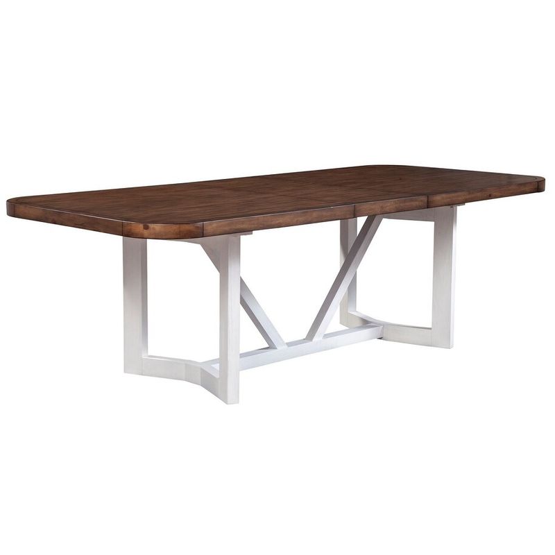 Alpine Furniture Donham Two Tone Wood Dining Table, Brown & White - Brown