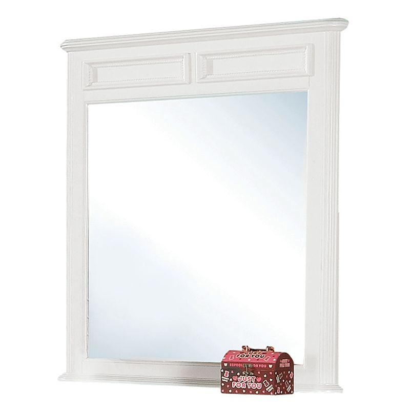 Acme Furniture Athena White Pine Blend Mirror - Mirror, White, 38" x 2" x 42"H