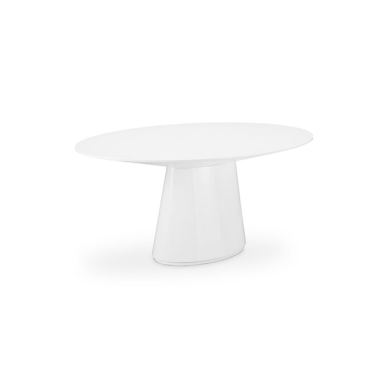 Aurelle Home Modern Pedestal Kitchen Dining Table - Oak - Oval