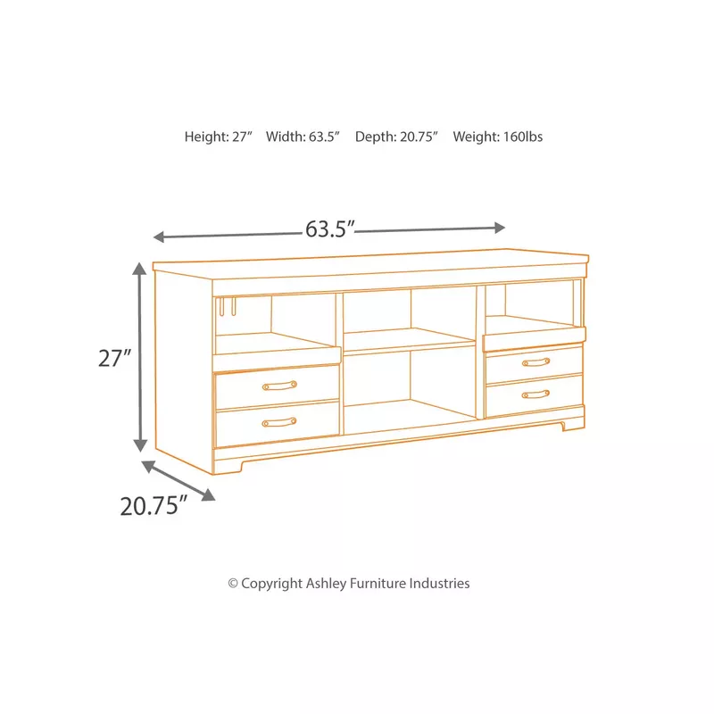 Trinell Large TV Stand w/Fireplace Option