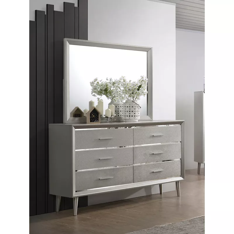 Ramon 6-drawer Dresser Metallic Sterling