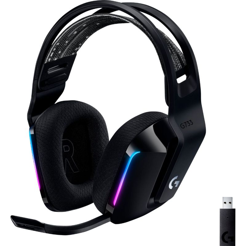 Front Zoom. Logitech - G733 LIGHTSPEED Wireless DTS Headphone:X v2.0 Over-the-Ear Gaming Headset for PC and PlayStation - Black