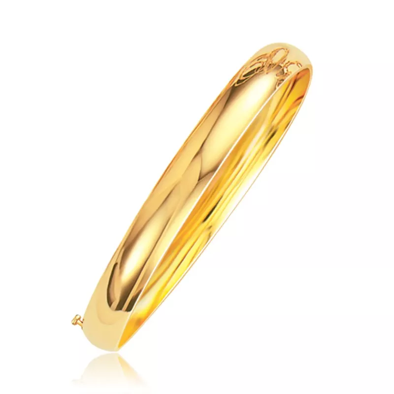Classic Bangle in 14k Yellow Gold (8.0mm) (7 Inch)