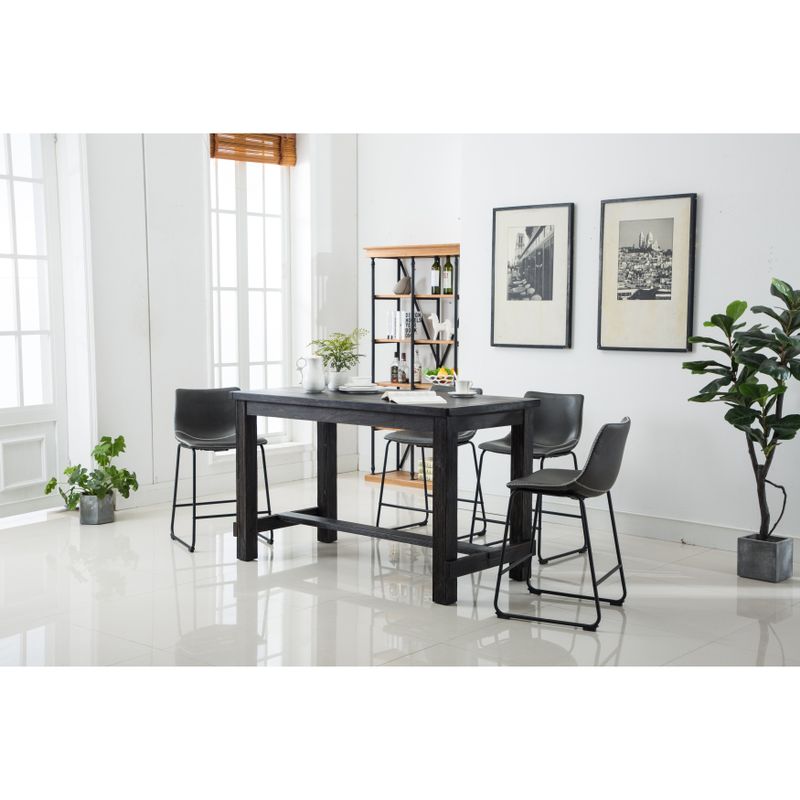 Bronco Antique Wood Finished Counter Height Dining Set: Table and Four Chairs - Grey