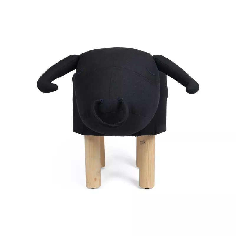 Clawson Contemporary Kids Bull Ottoman by Christopher Knight Home - Black + Natural