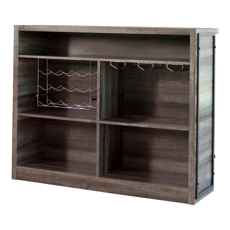 Carbon Loft Acantha Aged Oak 5-shelf Bar Unit - Aged Oak and Dark Bronze - MDF/Steel