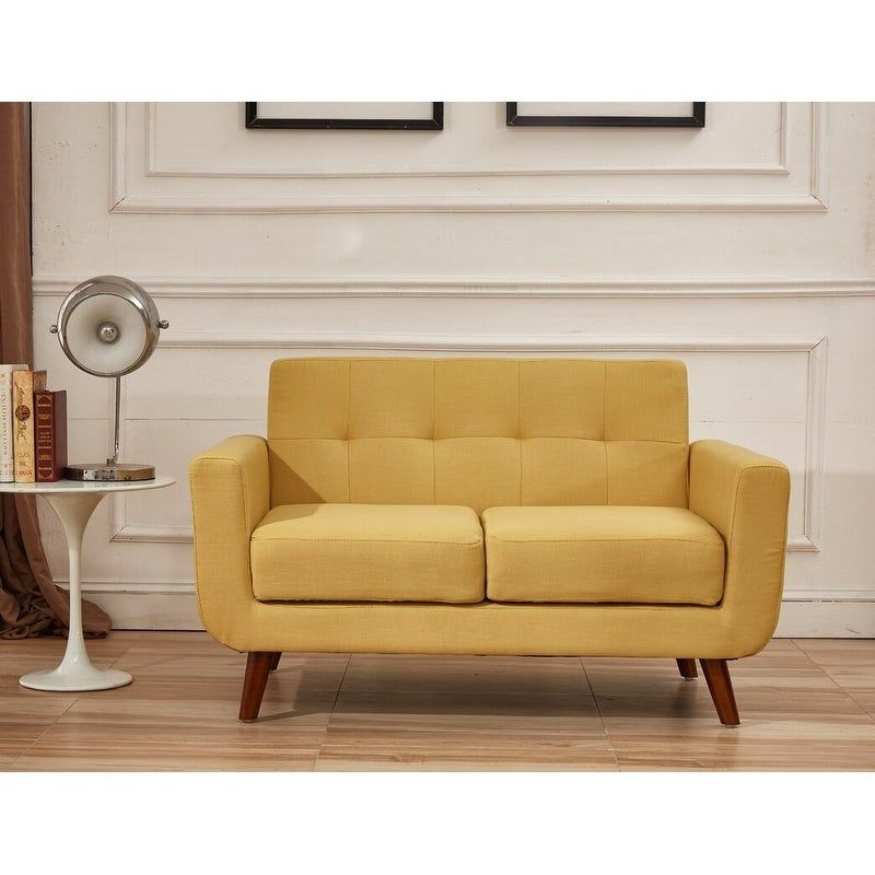 Grace Rainbeau Tufted Upholstered Living Room Sofa and Loveseat (Set of 2) - Grey
