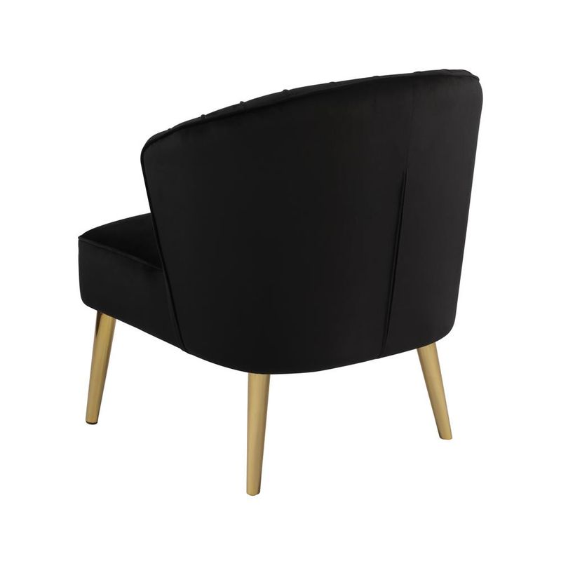 Upholstered Accent Chair with Tapered Legs Black