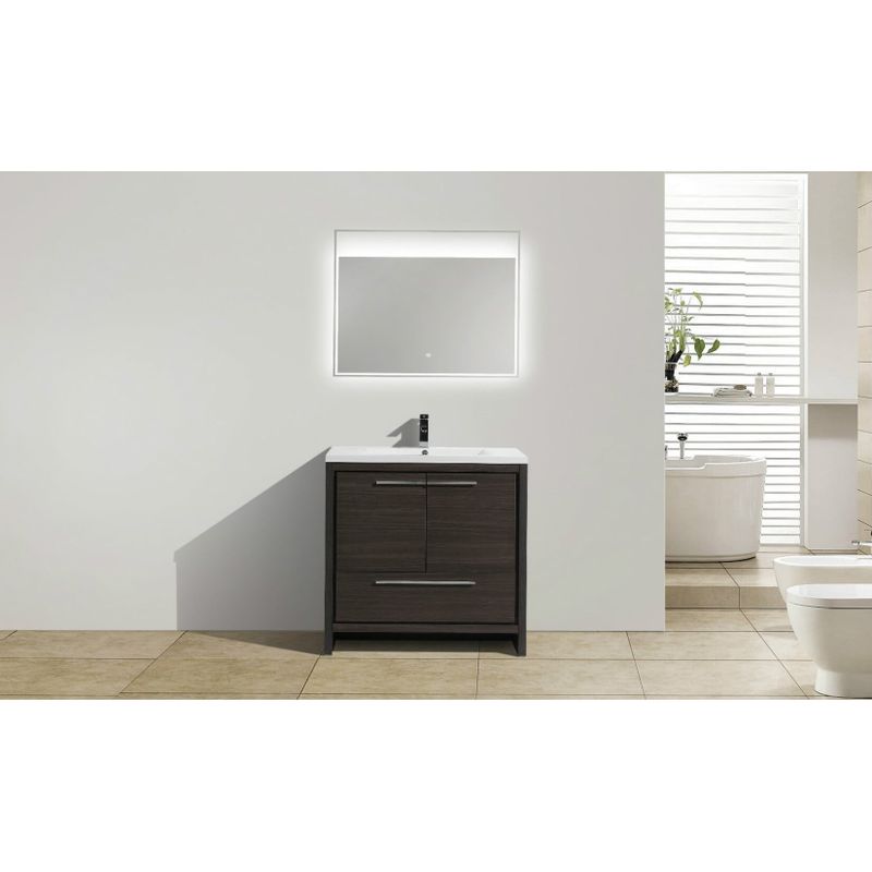 Moreno Bath MOD 36 Inch Free Standing Modern Bathroom Vanity With Reinforced Acrylic Sink - High Gloss White