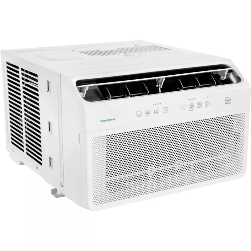 Keystone - 12,000 BTU Window Mounted Inverter Air Conditioner with Supplemental Heat and Remote Control