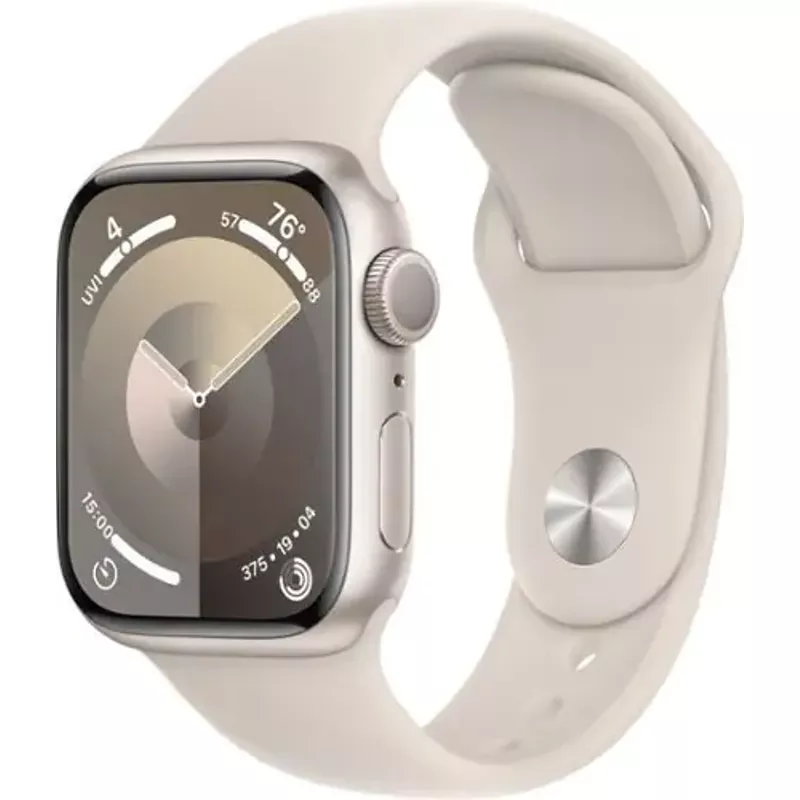 Apple Watch Series 9 GPS 41mm Aluminum Case with Starlight Sport Band (Small/Medium) - Starlight