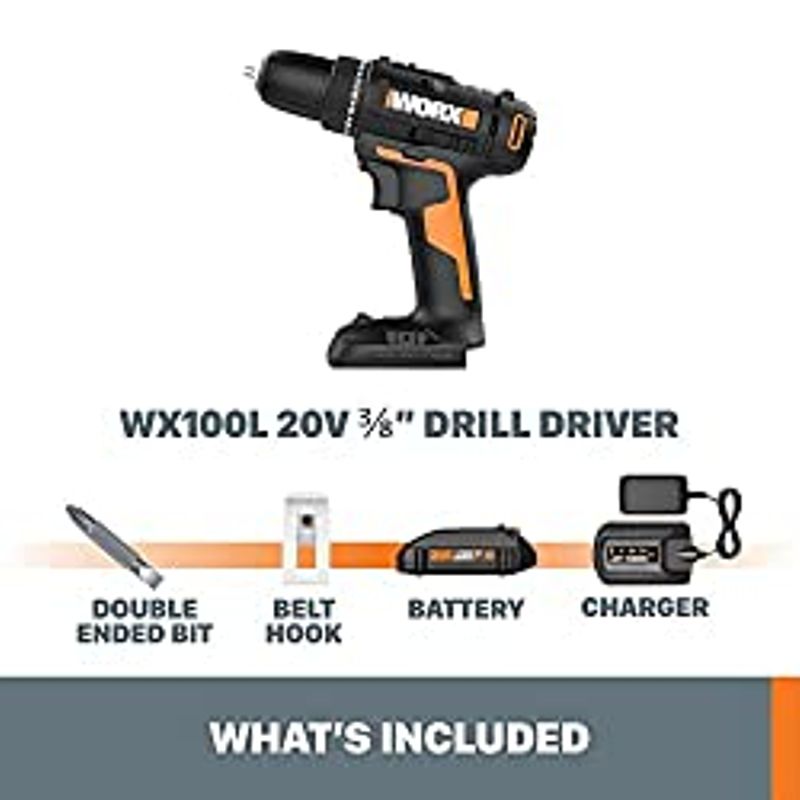 Worx 20V 1/2" Drill/Driver Power Share - WX100L (Battery & Charger Included)