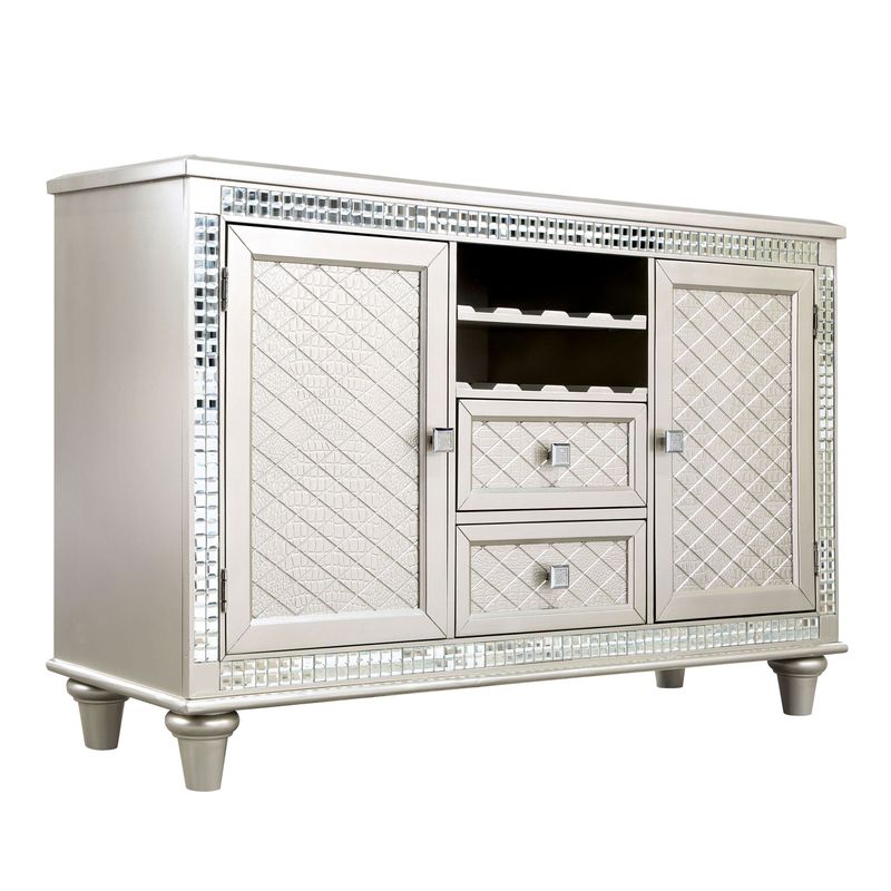 Furniture of America Medlee Modern Glam Champagne Multi-Storage Server - Champagne