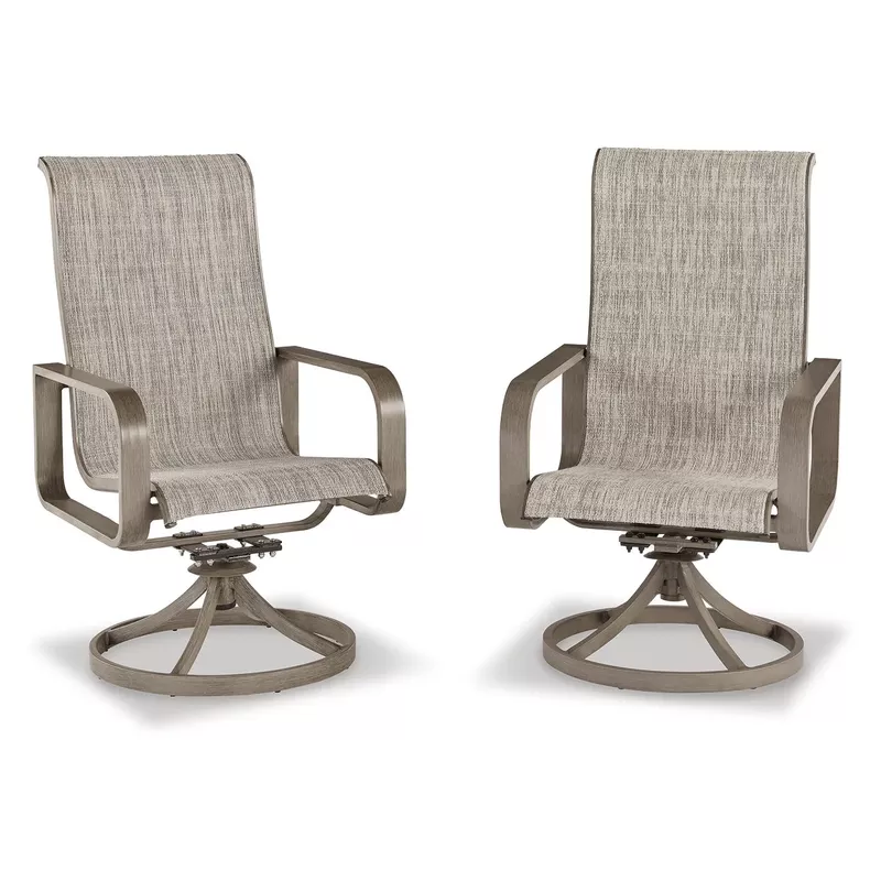 Beach Front Sling Swivel Chair (Set of 2)
