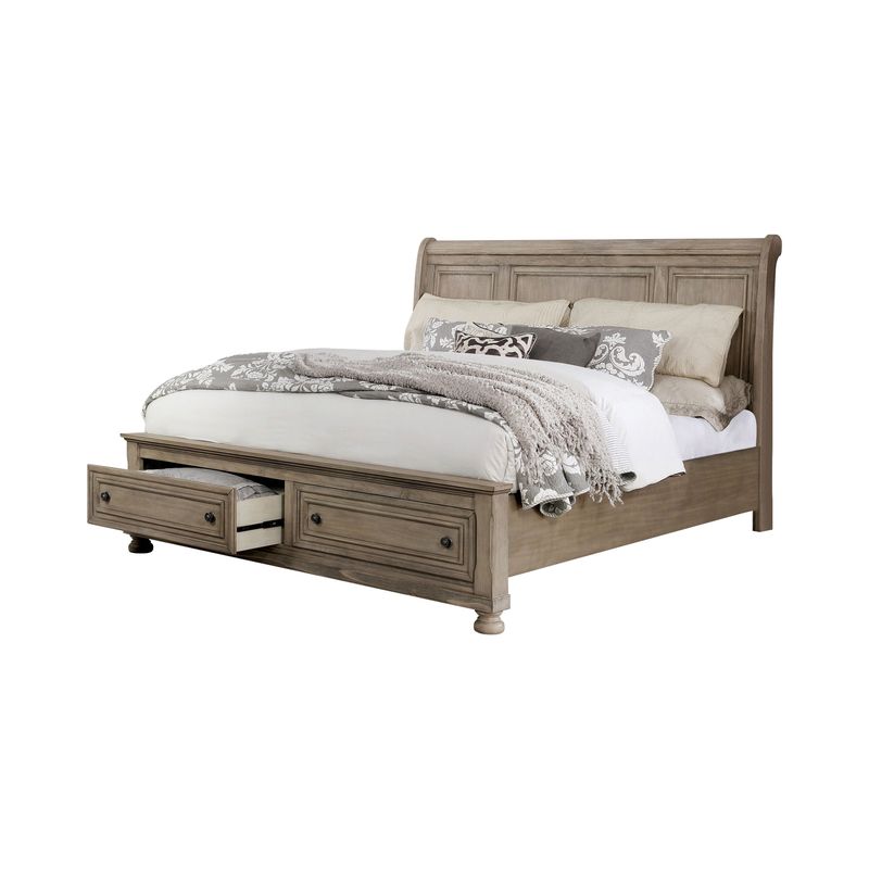 Furniture of America Nahkohe Grey 2-piece Bed and Chest Set - Queen