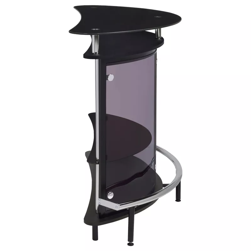 Amarillo 2-tier Bar Unit Black and Chrome