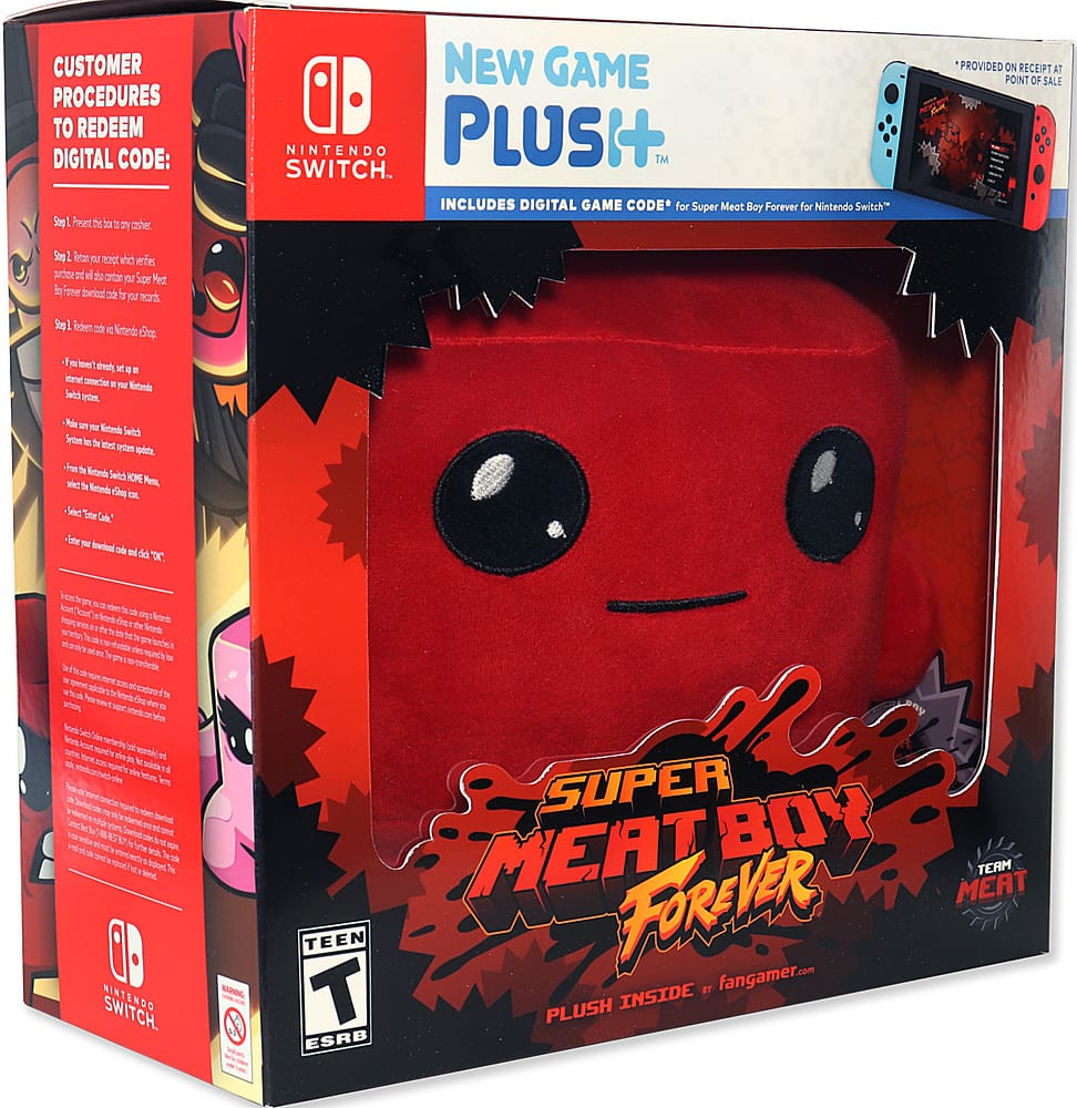 Super Meat Boy Forever - Physical Game Not Included Includes Plush + Digital Game Code - Nintendo Switch